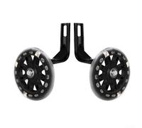 Ruote da allenamento per bicicletta con luci LED multicolore per bici da 14 16 20 pollici, ruote flash in poliuretano anti-usura, nere (45,7 cm)