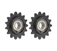 Ruote dentate in acciaio Pignone tendicatena #35, foro 12 mm, passo 3/8", tendicatena a 17 denti, pignone in acciaio al carbonio C45 a 35 rulli con cuscinetto for catena ISO 06C, 2 pezzi(49mmx10mm)