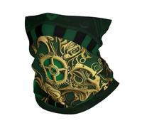 Ruote Dentate Steampunk Skull Oro Verde Uomo Donna Fascia per Capelli Elastico Sciarpa A Tubo Multifunzione Passamontagna per Yoga Pesca Sports