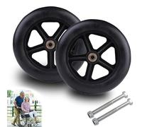 Ruote di ricambio for sedia a rotelle, resistenti all'usura e antiscivolo, ruota di scorta in gomma for sedia a rotelle anteriore, adatte a molti deambulatori for sedia a rotelle standard(Black,7in2pc