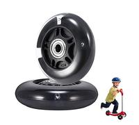 Ruote di ricambio per scooter, 2 ruote con flash LED da 80 mm, mini maxi micro scooter, ruote lampeggianti, luci posteriori ABEC-7 80 mm, per bambini e ragazzi, pattinaggio all'aperto (nero)