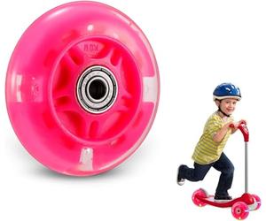 Ruote di ricambio per scooter, Ruota LED Flash 80 mm, Mini Maxi Micro Scooter Skate Ruote, luci lampeggianti sulle ruote, posteriori, posteriori, ABEC-7, 80 mm, per bambini e ragazzi, pattinaggio