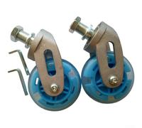 Ruote di ricambio per skateboard in linea, 2 pezzi, ruote per waveboard con staffa in lega di alluminio, ruota flash da 80 mm (blu)