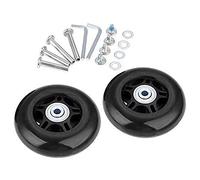 Ruote di ricambio per valigia, ruote in gomma per trolley Samsonite, custodia rigida con cuscinetti a sfera, set di riparazione (90 x 6 x 24 mm, lunghezza asse: 35 mm e 40 mm)
