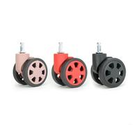 Ruote di ricambio silenziose per i bagagli Accessori universali per le carrucole delle valigie Rullo ultra silenzioso resistente all'usura per tutti i terreni(Red)
