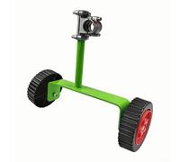 Ruote di supporto regolabili per decespugliatore da 26/28 mm, robuste ruote supplementari in metallo-plastica per il sollievo, facile da montare con attrezzi, per molti tagliaerba, nero-verde (verde)