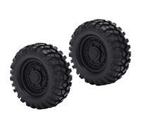Ruote e pneumatici per auto da drift RC, 2 pezzi RC mozzo ruota pneumatici in lega di alluminio gomma for CC01 MST D90 SCX10 1/10 Climb Car nero/argento(Black)
