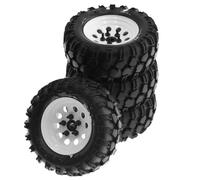 Ruote e pneumatici per auto da drift RC, Pneumatici for ruote RC 1/10 Crawler Car 4 pezzi 93mm Set di cerchi Beadlock da 1,9 pollici Bianco Nero(White)