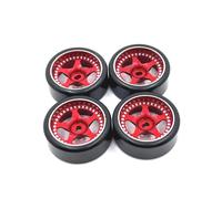 Ruote e pneumatici per auto da drift RC, Pneumatici for ruote RC 27mm Cerchio in metallo multicolore Wltoys K969 K979 K989 Kyosho Mini-Z 1/28 4 pezzi(Red)