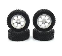 Ruote e pneumatici per auto da drift RC, Pneumatici for ruote RC 82mm for MN G500 1/12 Crawler, cerchio in metallo 12mm esagonale, multicolore 4 pezzi(Silver)