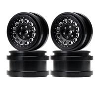 Ruote e pneumatici per auto da drift RC, Pneumatici for ruote RC for Axial SCX6 1/6 Crawler 4 pezzi Cerchi in lega da 2,9 pollici Beadlock neri(Only Rims Black)