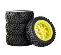 Ruote e pneumatici per auto da drift RC, Ruote for auto RC da 75 mm Pneumatici multicolori for Drift su strada HSP HPI Kyosho in scala 1/10 4 pezzi(Yellow)
