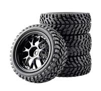 Ruote e pneumatici per auto da drift RC, Ruote for auto RC da 75 mm Pneumatici multicolori for Drift su strada HSP HPI Kyosho in scala 1/10 4 pezzi(Black)