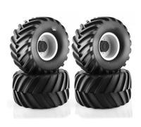 Ruote e Pneumatici rc per Traxxas per HIMOTO per HSP per HPI per Tamiya per Kyosho 1/10 Ricambi per Monster Truck RC 4 Pneumatici da 133 Mm, Cerchi Grandi, Esagonali 12(White)