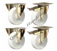 4 - 80mm ACCIAIO INOX NYLON FISSO & frenati rotelle 150KG OGNI resistente