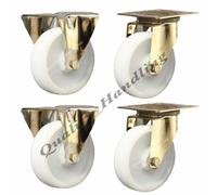Ruote fisse e girevoli in nylon da 100 mm in acciaio inox 150 kg, resistenti ...