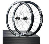 Ruote for bici da corsa 50 mm, 700C, in fibra di carbonio, con perno passante, freno a disco, cerchio cuscinetti sigillati, copertone 23C/45C, mozzo for ruote, 1720 g(15 * 100mm/12 * 142mm,A/38mm)