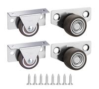 Ruote for cassetti con rotelle in gomma silenziose da 4 pezzi for mobili, armadi da cucina, tavolo di installazione laterale a basso profilo. Sostituisci la ruota(1 inch Type 3)