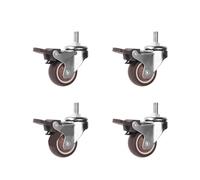 Ruote for Mobili Da 4 Pezzi 1-2 Pollici Ruota Universale Girevole 360 Gradi Con Stelo Filettato(4pcswith brake,2 inch)