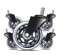 Ruote for sedia da ufficio da 5 pezzi, ruote in gomma da 3 pollici for tutti i tipi di pavimento(5PCS 10mm)
