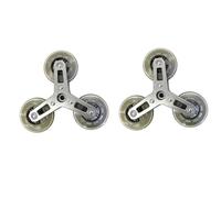 Ruote girevoli, 2PCS Carrello a tre rotelle Ruota in gomma naturale Carrello Salire le scale Carrello della spesa Triangolo Ruote in gomma for bagagli for spostare Ruedas,Movimento flessibile(White)