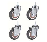 Ruote girevoli, 4 pezzi ruote girevoli con stelo da 2 pollici TPR leva a vite ruote universali ruote con stelo girevoli con aste filettate M8 for carrelli i,Movimento flessibile(4 Universal)