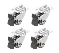 Ruote girevoli a Stelo, 4PCS i Caster 1/2 Pollici in Gomma Morbida Ruota Universale Girevole Caster Ruota A Rulli for La Piattaforma Trolley Accessori i(4PCS with Brake,2 Inches)
