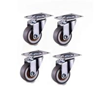 Ruote girevoli a Stelo, 4PCS i Caster 1/2 Pollici in Gomma Morbida Ruota Universale Girevole Caster Ruota A Rulli for La Piattaforma Trolley Accessori i(4PCS Without Brake,2 Inches)