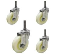 Ruote girevoli con freno da 5 pollici for impieghi gravosi, ruote girevoli in nylon con stelo filettato M20, set di 4 ruote girevoli antiscivolo con freno for mobili/banchi da lavoro(Swivel,M20*30)