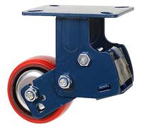 Ruote girevoli con freno, resistenti fino a 997,9 kg, ruote di sicurezza con doppia piastra di bloccaggio, ruote in poliuretano silenziose per mobili, banco da lavoro e carrelli, ruota del freno