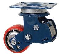 Ruote girevoli con freno, resistenti fino a 997,9 kg, ruote di sicurezza con doppia piastra di bloccaggio, ruote in poliuretano silenziose per mobili, banco da lavoro e carrelli, ruota del freno