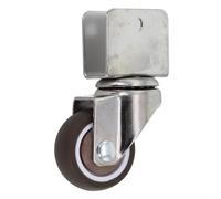 Ruote girevoli con gomma Tpe per mobili da interni, silenziosi su legno duro e pavimenti in piastrelle, finitura nera argento, dimensioni 2,5 cm (C)