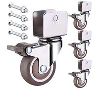 Ruote girevoli, Confezione da 4 ruote girevoli da 1", 1,25", 1,5" e 2" con freni for mobili e attrezzature(38mm(Utype20mm))
