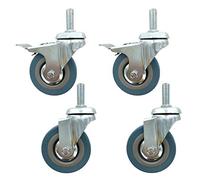 Ruote girevoli da 3" 75 mm Ruote girevoli per mobili Pesanti Ruote girevoli per Movimento Rotella per Carrello in Gomma, Rotella Girevole di Ricambio, Stelo filettato Alto 30 mm, capacità di