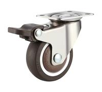 Ruote girevoli da 4 pezzi Ruota piccola da 1/2 pollice for mobili Sedia da ufficio Rotella in gomma silenziosa Girevole resistente con freno Facile spostamento(2 fixed 2 swivel,1.5 Inch)