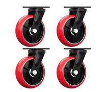 Ruote girevoli di ricambio, 4In 5In 6In 8In Heavy Duty Caster, Load Capacit 6614lbs Dual Locking Industrial Castor, Set of 4 Anti-wear PU Plate Wheels for Workbench/Trolley(4*Swivel,8in(195mm))