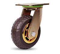 Ruote girevoli di ricambio, ruota girevole in gomma, ruote industriali pesanti, ruote girevoli per mobili con freno, ruote per il trasporto del carrello (colore: Gold,B)