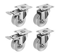 Ruote girevoli di ricambio, Ruote girevoli in acciaio inox da 50 mm/2" con freno direzionale, capacità di carico ricambio for mobili kg/1 pz for carrello/comodino/poggiapiedi/A(B(2 Pcs) and C(2 Pcs))