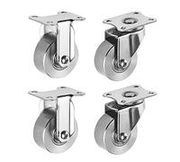 Ruote girevoli di ricambio, Ruote girevoli in acciaio inox da 50 mm/2" con freno direzionale, capacità di carico ricambio for mobili kg/1 pz for carrello/comodino/poggiapiedi/A(A(2 pcs) and B(2 pcs))