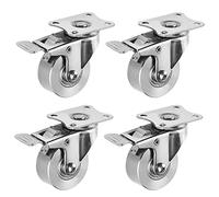 Ruote girevoli di ricambio, Ruote girevoli in acciaio inox da 50 mm/2" con freno direzionale, capacità di carico ricambio for mobili kg/1 pz for carrello/comodino/poggiapiedi/A(C(4 Pcs))