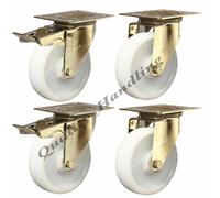 Ruote girevoli e frenate in nylon da 100 mm in acciaio inox 150 kg, resistent...