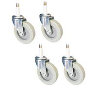 Ruote girevoli for mobili ad alta resistenza, ruote, for con stelo, stantuffo M11, set da 4, silenziose, manicotto in gomma, capacità 280 kg, for carrelli cucina e hotel(Universal,11x35mm)