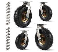 Ruote girevoli for mobili con pneumatici ad alta resistenza - Carrello resistente all'usura doppio cuscinetto, ruote di trasporto più spesse, fisse(Swivel,200mm/8in)