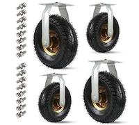 Ruote girevoli for mobili con pneumatici ad alta resistenza - Carrello resistente all'usura doppio cuscinetto, ruote di trasporto più spesse, fisse(Fixed,200mm/8in)