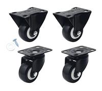 Ruote girevoli for servizio, Rotella mobile da 49 mm, Piastra girevole silenziosa for mobili, Carrello in poliuretano, Capacità di carico 200 kg, con viti, Confezione 4(Standard+universal)