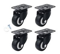 Ruote girevoli for servizio, Rotella mobile da 49 mm, Piastra girevole silenziosa for mobili, Carrello in poliuretano, Capacità di carico 200 kg, con viti, Confezione 4(Universal)