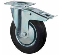 Ruote Girevoli Gomma 200mm Con Fermi 138x110mm 205 KG Capacità Portante Rotoli