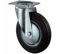 Ruote Girevoli Gomma 200mm Con Fermi 138x110mm 205kg Capacità Portante Rotolo