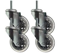 Ruote Girevoli in Gomma da 75 Mm con Freno, M8/M10 per Carichi Pesanti con Cuscinetto di Carico 100 kg, Ruote per Mobili/Carrello/, Set di 4 (Girevole M8)