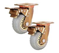 Ruote girevoli in gomma silenziosa da 4/5/6 pollici Ruota girevole con staffa placcata in oro Ruote per camion a pianale piatto Ruote per trasporto industriale da 8 pollici Carico 800 kg Ruote (Color : Brak (8inch Brake Brake)